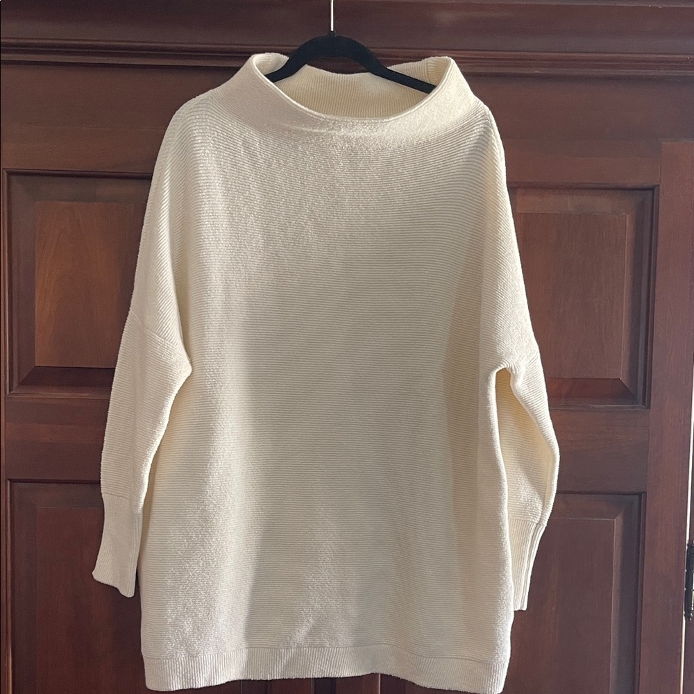 Free People Cream Cowl Neck Sweater